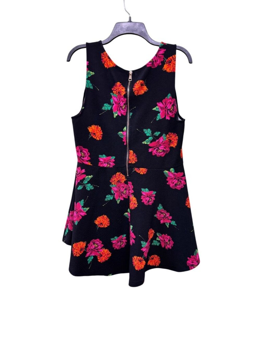 Torrid Sleeveless Black Floral High-Low Peplum Dress Size 0 Polyester Blend - Picture 4 of 5